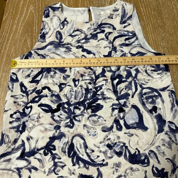 C&E Sleeveless Abstract Artsy Floral Blouse Top Women's Small Keyhole Career - Picture 7 of 10